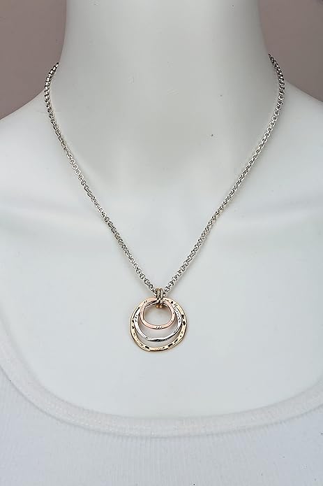 SPUNKYsoul Boho 3 Circle Pendant Handmade Earth Ocean Necklace Jewelry for Women Gold Silver Copper Rose Gold Multi-Metal