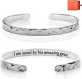 Carviell Engraved Cuff Bracelets for Women – Inspirational, Friendship, Love, Mom, Daughter, Sister, Christian, Graduation, Memorial & Wedding Gifts – 80+ Phrases – Stainless Steel, Gift-Ready