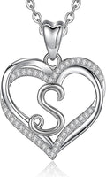 INFUSEU Unique Initial Necklaces for Women Girls Small Heart Letter Jewelry, Meaningful Personalized Gifts