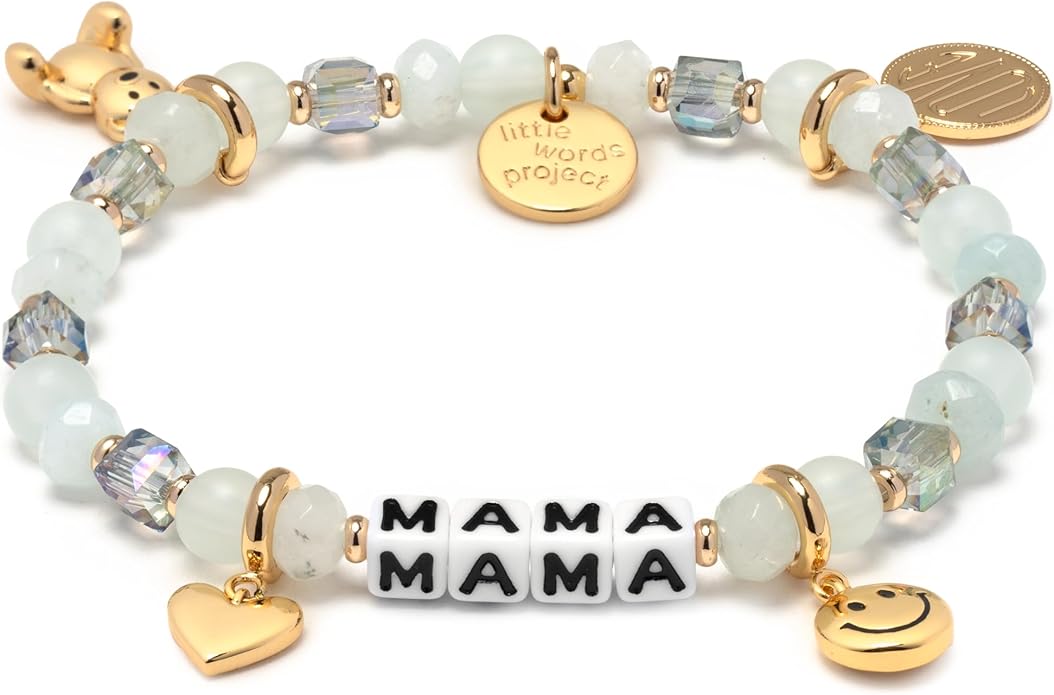 Little Words Project Mother's Day Gifts, The Original Word Bracelet, Made with Colorful Beads and Plated Brass Hardware, Handcrafted Design & Positive Message