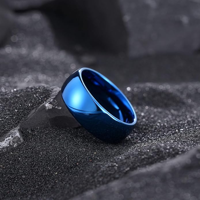 King Will Tungsten Carbide Wedding Band for Men Women Promise Rings for Couples Domed High Polish