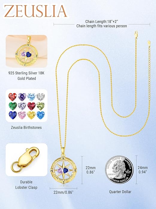 Valentine's Day Gifts for Wife 925 Sterling Silver Double Birthstone Pendant Necklaces I Love You for Always and Forever Necklace Anniversary Birthday Gifts for Wife Girlfriend Mom Her