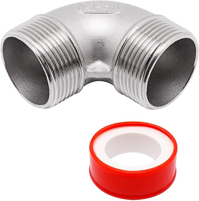 90 Degree Elbow 1PCS, 1-1/4" NPT Male X 1-1/4" NPT Male 304 Stainless Steel by SSYDIEN
