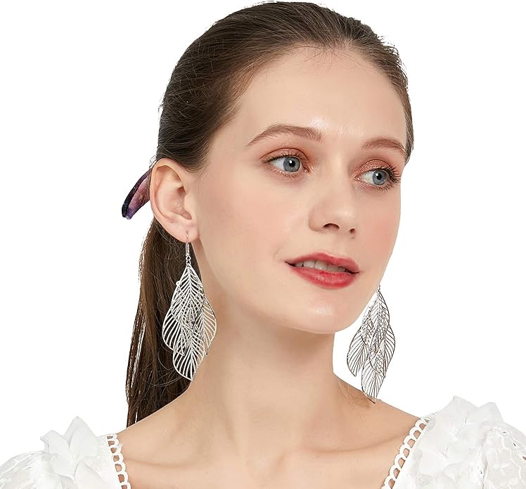 Earrings for Women, Funtopia 68 Pairs Drop Dangle Earrings, Fashion Statement Stud Earrings Pearl Earrings Set for Party Jewelry(Gold and Silver)