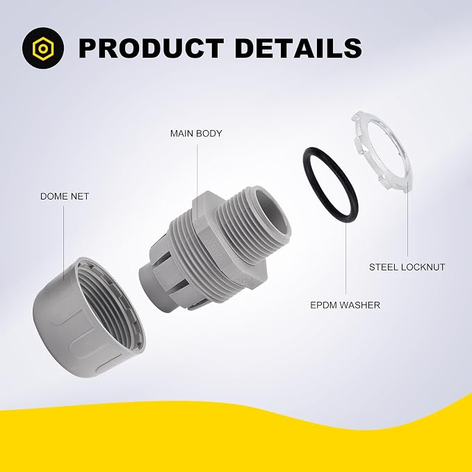 10 PCS 1/2" Liquid Tight Connector NPT Non-Metallic - Image 4