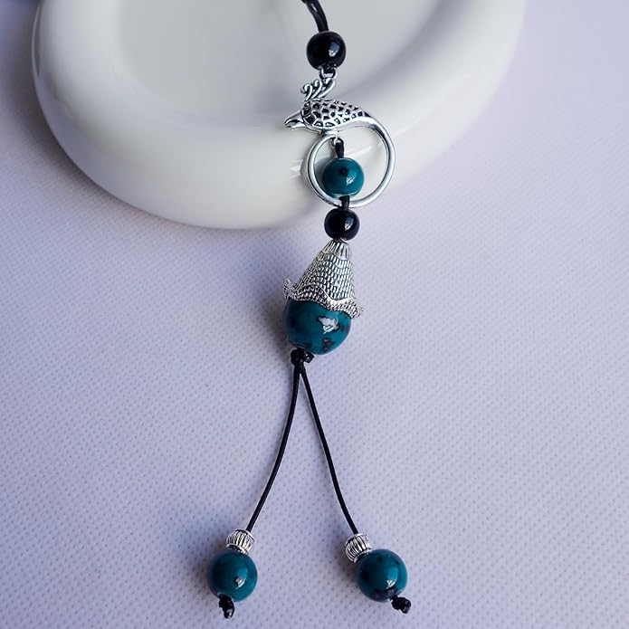 Boho Style Colorful Ceramic Bead Strand Necklace Adjustable Bohemian Jewelry Gift for Women, Fashion Clothing Matching Necklace