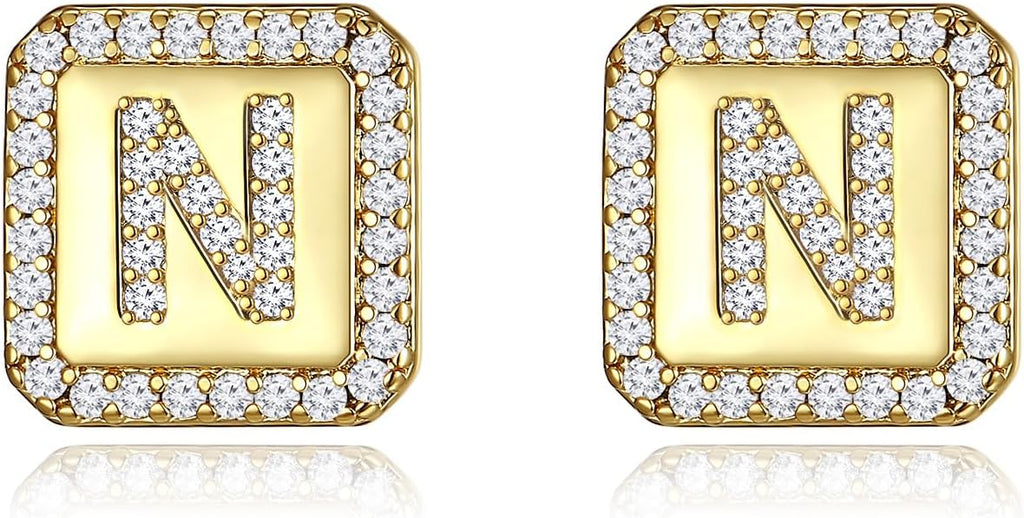 Gold Earrings for Women 24K Gold Filled Initial Earrings for Women S925 Earrings Gifts for Her