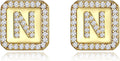 Gold Earrings for Women 24K Gold Filled Initial Earrings for Women S925 Earrings Gifts for Her