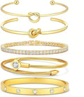 18 K Gold Plated Love Bangle Bracelet Stack Cuff Jewelry for Women Jewelry Set for Women Gift with Box
