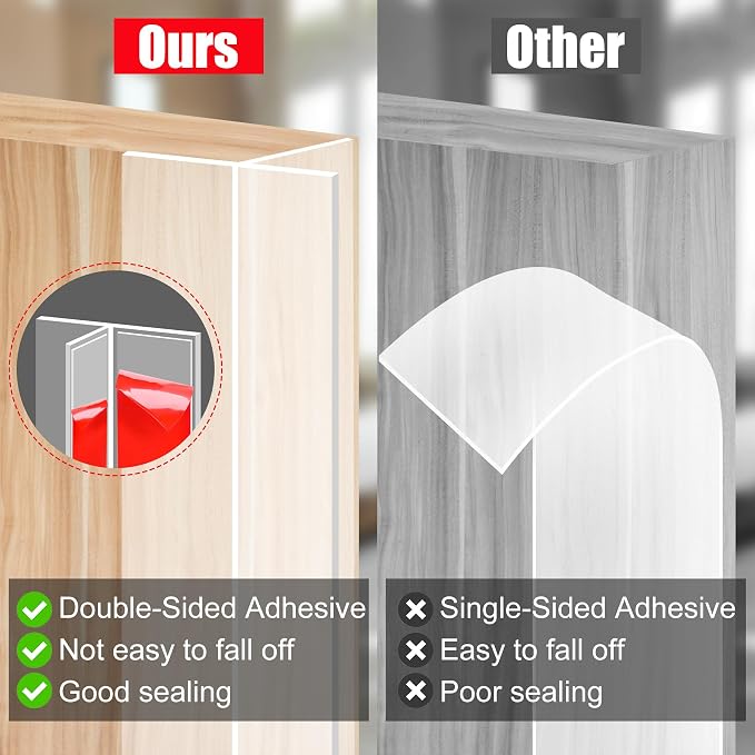 ToLanbbt T-Shaped Door Draft Stopper 1.97 in x 49 FT Silicone Weather Stripping - Image 3