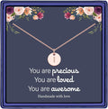 Hidepoo Valentines Gifts for Kids Teen Girls Women - 14K Gold Plated/Rose Gold Plated/S925 Sterling Silver Disc Initial Necklaces for Girls Jewelry Birthday Valentines Gifts for Kids Girl Teens Women