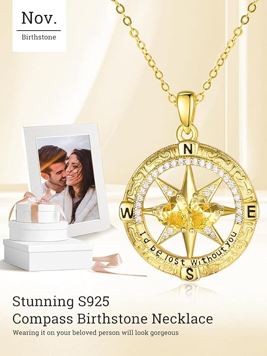 Valentine's Day Gifts for Wife 925 Sterling Silver Double Birthstone Pendant Necklaces I Love You for Always and Forever Necklace Anniversary Birthday Gifts for Wife Girlfriend Mom Her