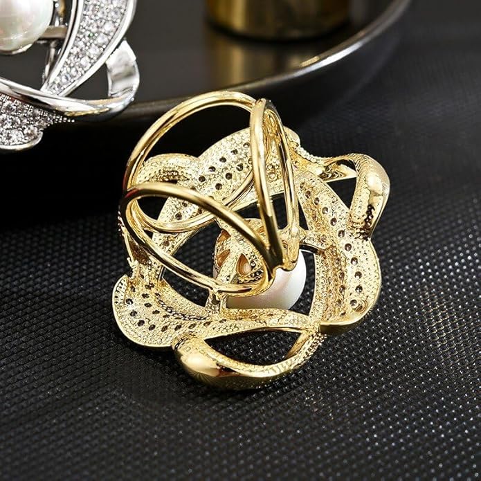 Flower Floral Brooch Pin Pearl Rhinestone Crystal Brooches Pins Scarf Brooch Clip Christmas Lapel Pin Dress Accessories for Women