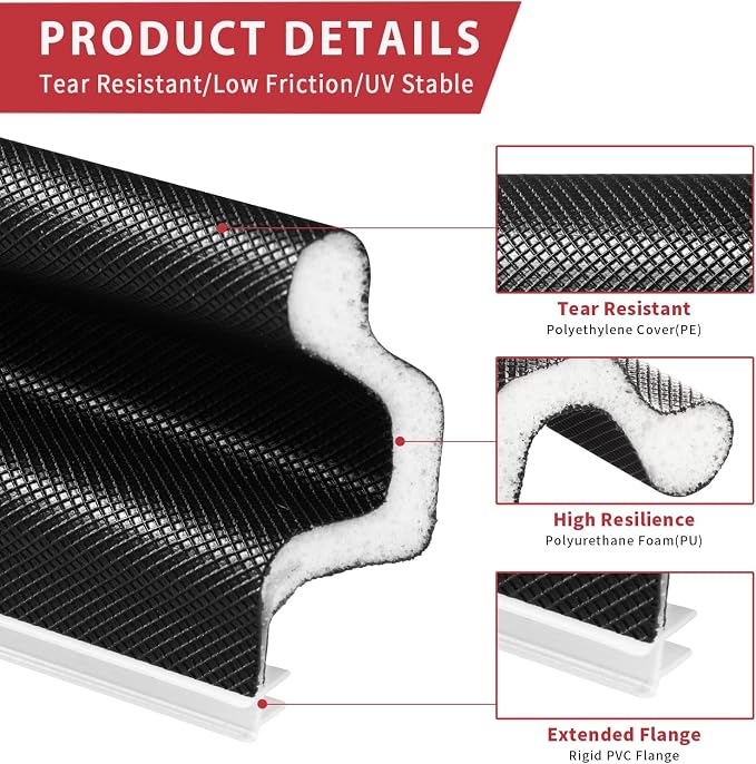 40 Feet Long Reach Weather Stripping Door Seal, V-Shaped Replacement Door Seal - Image 6