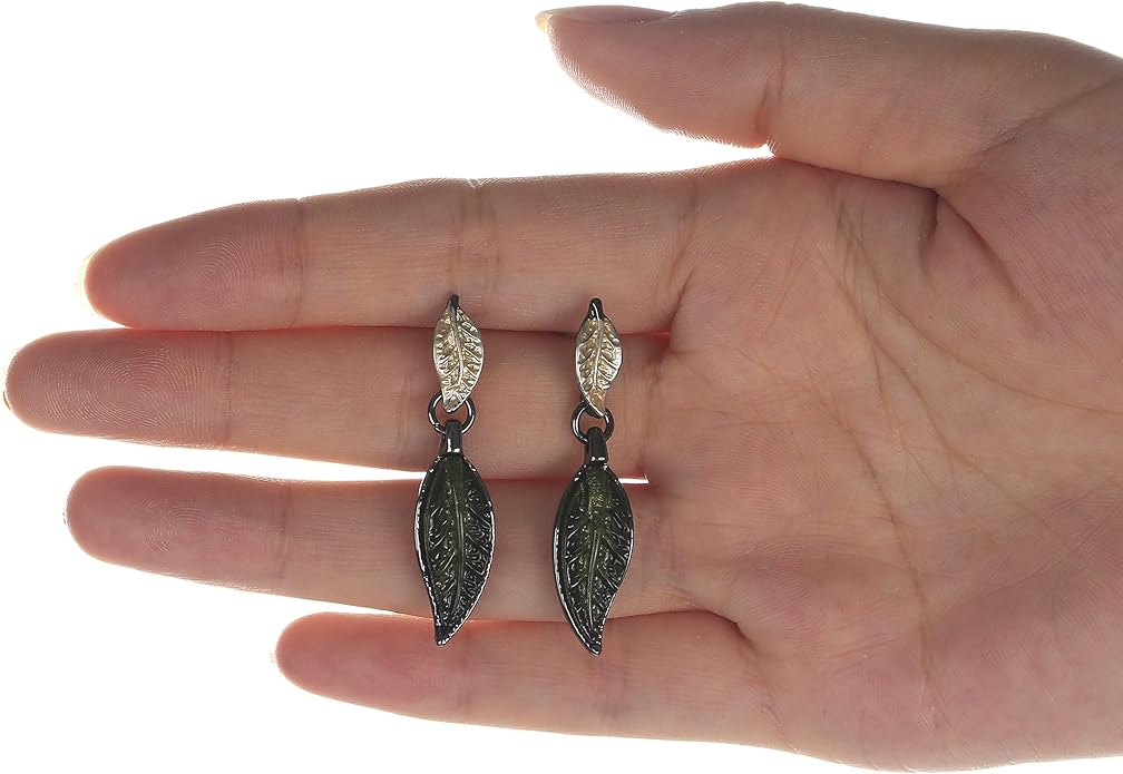 AMYJANE Vintage Statement Jewelry Set - Spring Leaf Flower Floral Plant Necklace Earring Set Crystal Rhinestone Fashion Costume Jewelry for Women Prom Party Unique Gift