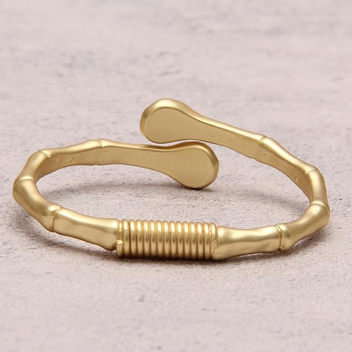 Gold Cuff Bracelet for Women Silver Beaded Bracelets Open Bangle Stackable Stretch Bead Bracelet Boho Jewelry Gifts for Wife Couple