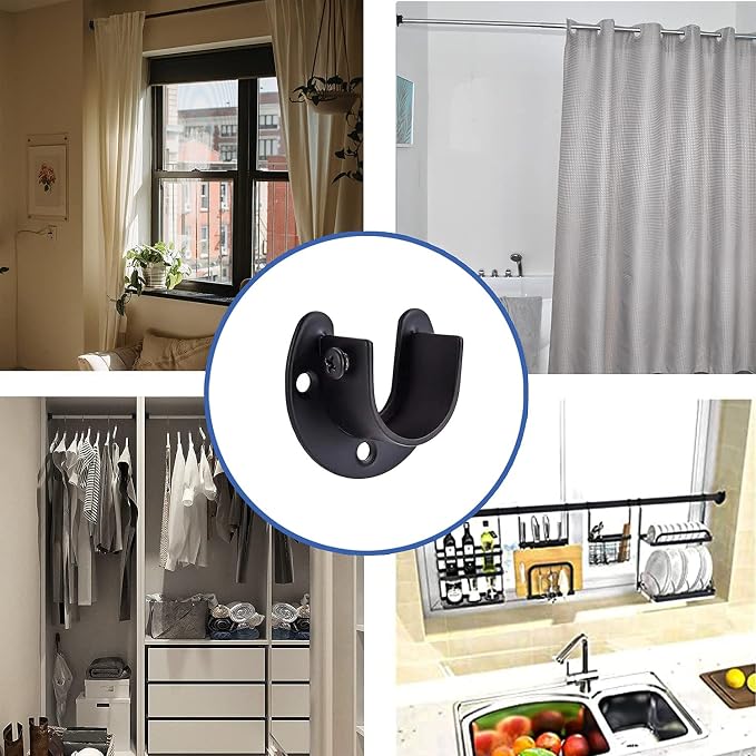 Rise age Stainless Steel Closet Rod Bracket, 1-1/4 Inch Diameter Closet Rod - Image 5