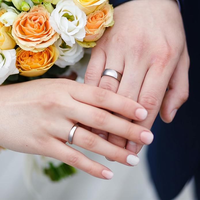 King Will Tungsten Carbide Wedding Band for Men Women Promise Rings for Couples Domed High Polish