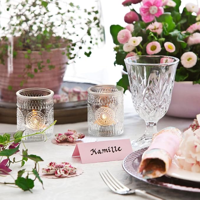 DEVI 24pcs Clear Glass Votive Candle Holders, Vintage Candle Holder - Image 6
