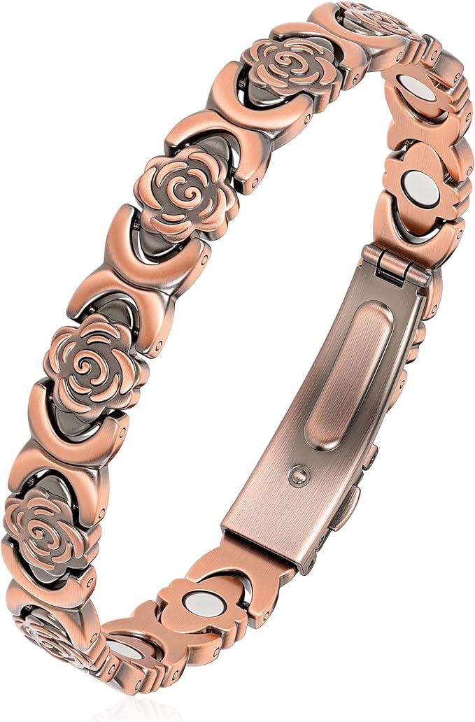 Copper Bracelets for Women, 99.99% Pure Copper Magnetic Bracelet, 3800 Gauss, Adjustable Sizing, Women's Bracelets With Built-in Magnets, Gift Packaging, Fashion Jewelry Gift.