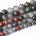 72PCS 10mm Natural African Bloodstone Beads Round Loose Gemstone Energy Healing Power Stone Beads for Jewelry Making DIY Bracelet 32" 2 Strands