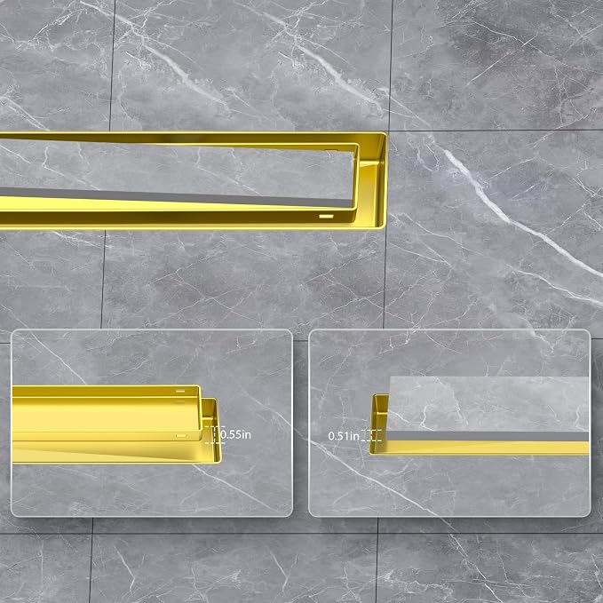 EXF Linear Shower Drain 18 Inch Brushed Gold - Image 5
