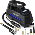 AstroAI Tire Inflator Portable Air Compressor Tire Air Pump for Car Tires - Car Accessories, 9.8Ft Cord-12V DC-Powered Auto Pump with Digital Pressure Gauge, LED Light for Bicycle, Balloons, Blue