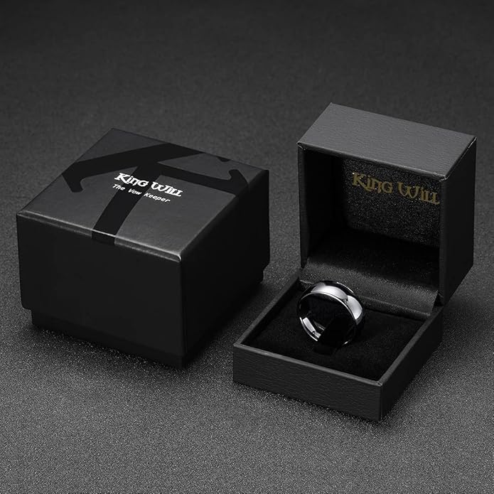 King Will Tungsten Carbide Wedding Band for Men Women Promise Rings for Couples Domed High Polish