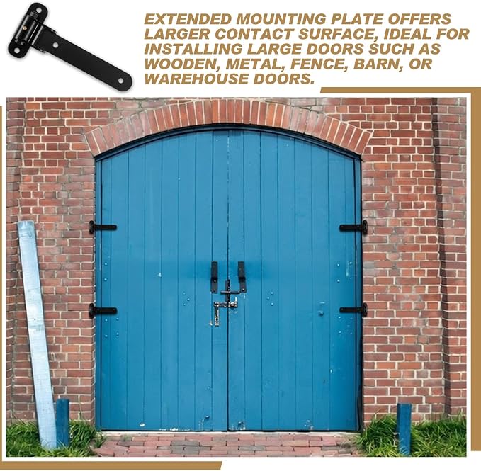 Yaocom 4 Pcs 13" Heavy Duty Gate Hinges 900 Lbs Capacity 180°Open Thickened - Image 4