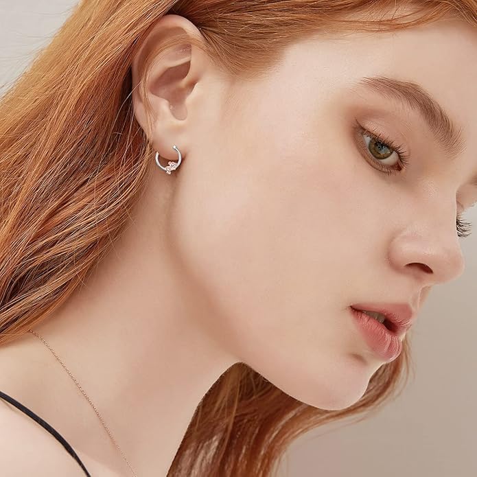 Hypoallergenic Earrings Rabbit Tiger Teddy Koala Puppy Panther Peacock Earrings Sterling Silver Animal Hug Hoop Earrings Jewelry Mothers Day Graduation Birthday Gifts for Women
