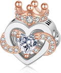 Birthday Fashion Love Heart Dangle Charm 925 Sterling Silver Charms fits Bracelets and Necklace Pendant Bead Charms Jewelry Present for Women Family Friends