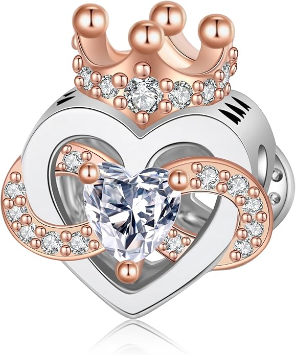 Birthday Fashion Love Heart Dangle Charm 925 Sterling Silver Charms fits Bracelets and Necklace Pendant Bead Charms Jewelry Present for Women Family Friends