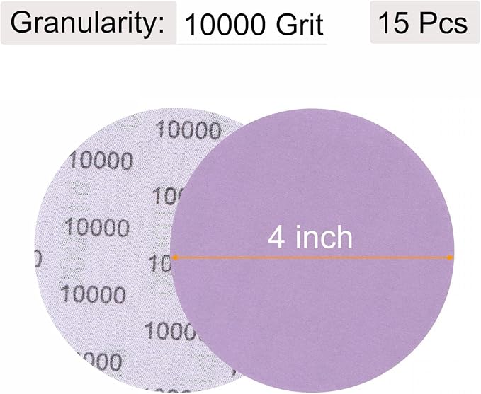 uxcell 15Pcs 4-Inch Purple Sanding Discs 10000 Grits Hook and Loop Professional - Image 2