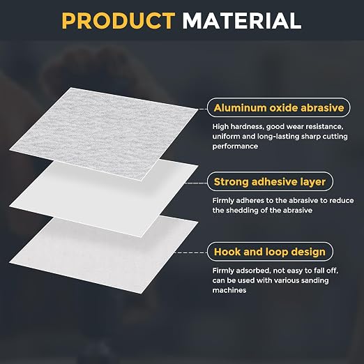 HARFINGTON 100 Pcs 2 Inch Sanding Disc 80 Grit White Aluminum Oxide | Hook and - Image 5