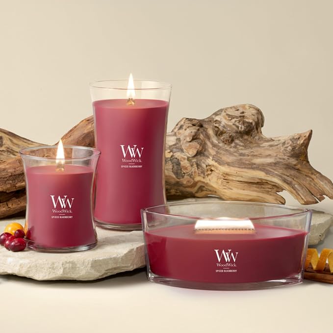 Woodwick Spiced BlackBerry Large Hourglass Candle - Image 8