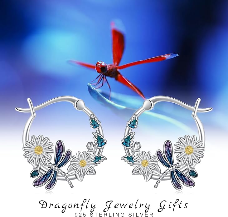 JUSTKIDSTOY Hypoallergenic Panda/Unicorn/Hummingbird/Dolphin Hoop Earrings for Women 925 Sterling Silver Animal Huggie Hoop Earrings Jewelry Gifts for Sensitive Ears