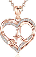 INFUSEU Unique Initial Necklaces for Women Girls Small Heart Letter Jewelry, Meaningful Personalized Gifts