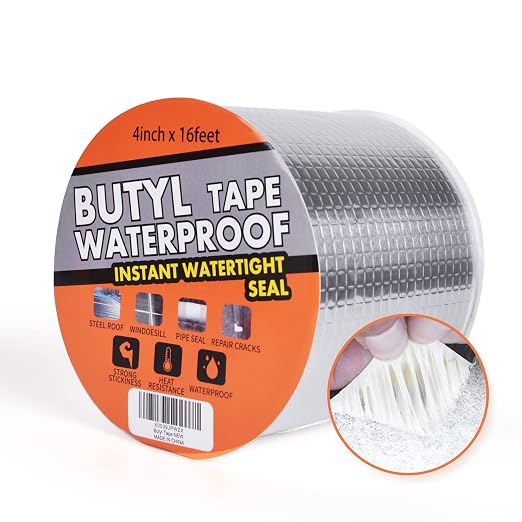 TAPEBEAR Butyl Tape Aluminum Waterproof Sealing Tape 4" x 16Feet | Sealant Tape by TAPEBEAR