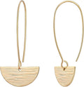 SOFYBJA Dainty 18K Gold Plated Disc Ball Triangle Sunburst Drop Earrings Long Dangle Lightweight Handmade Earrings Jewelry