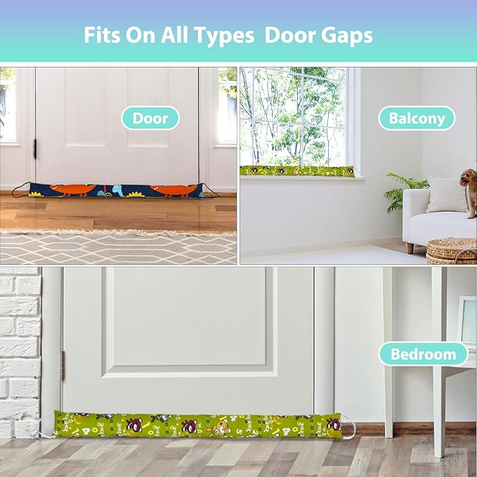 Weighted Door Draft Stopper, 2 Pack 36 Inch Under Door Blocker, Bottom of Door - Image 7