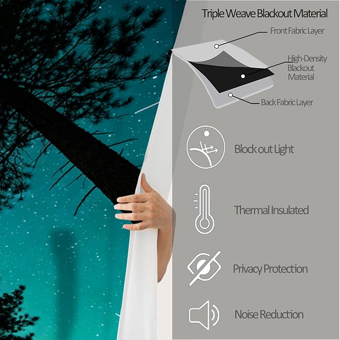 Forest Blackout Curtains for Bedroom, Milky Way Meteor Curtains for Living Room - Image 6