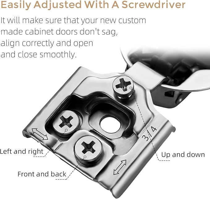 Soft Close Hinges for Kitchen Cabinet Hinges, 3/4 Inch Overlay, 20 Pack | 10 - Image 3