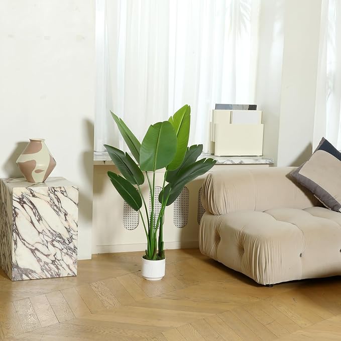 Bird of Paradise Plant Artificial 4ft, Faux Plants Indoor Tall - Image 6