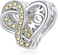 VOROCO 925 Sterling Silver mom Charm for Bracelets Necklaces pendant Charms,Infinity Love Heart Charms for Mother Birthday Christmas day Jewelry Gifts