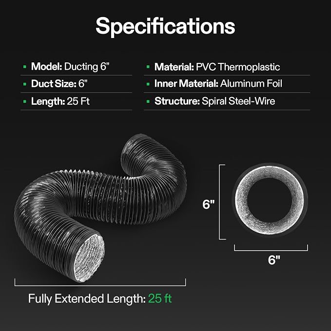 VIVOSUN 6 Inch 25 Feet Flexible Aluminum Ducting - Image 7