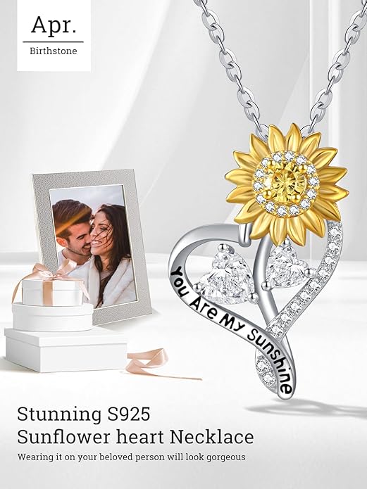 Valentine's Day Gifts for Wife 925 Sterling Silver Double Birthstone Pendant Necklaces I Love You for Always and Forever Necklace Anniversary Birthday Gifts for Wife Girlfriend Mom Her
