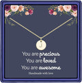 Hidepoo Valentines Gifts for Kids Teen Girls Women - 14K Gold Plated/Rose Gold Plated/S925 Sterling Silver Disc Initial Necklaces for Girls Jewelry Birthday Valentines Gifts for Kids Girl Teens Women