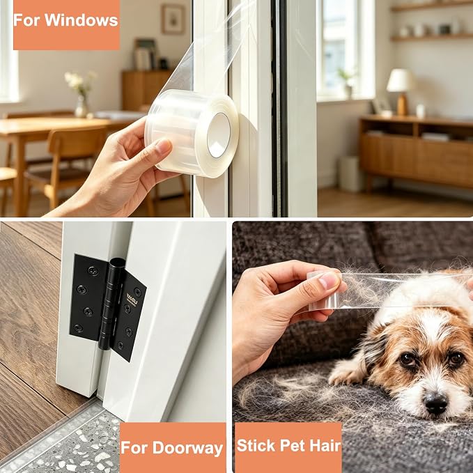 Transparent Window Weather Sealing Tape 3 Inch x 33 FT Weather Stripping - Image 6