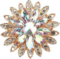 Wanheart Sunflower Brooch Pin Rhinestone Crystal Flower Jewelry Vintage Elegant Brooch for Women Dress Hat Bag Accessories