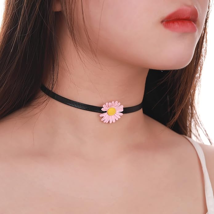 Yonhon Black Choker Necklace for Women,Gold/Siver Tone Choker Necklace with Elegant Pendantant